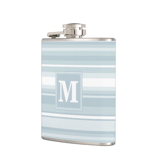 Flasques Bandes bleu glace monogramme (Gauche)