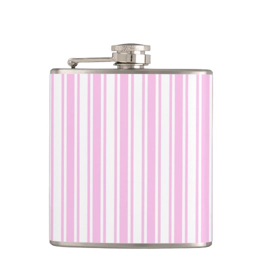 Flasques Bandes de bonbons rose clair et blanc (Devant)