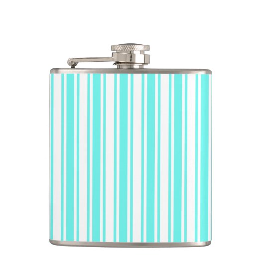 Flasques Bandes de bonbons turquoise et blanche (Devant)