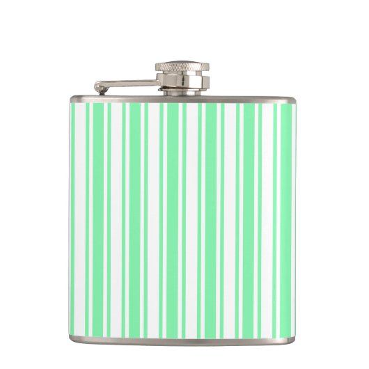 Flasques Bandes de bonbons vert et blanc pastel (Devant)