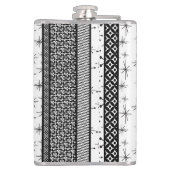 Flasques Bandes de Motifs rétro noir et blanc 1 (Dos)