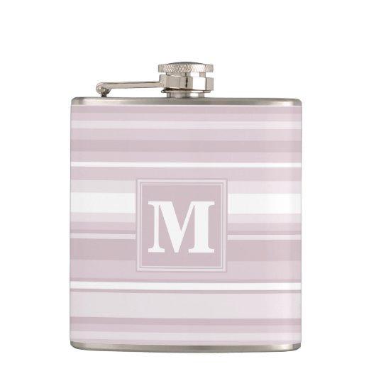 Flasques Bandes de quartz roses monogrammes (Devant)