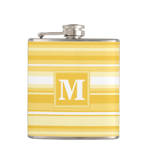 Flasques Bandes jaunes monogrammes