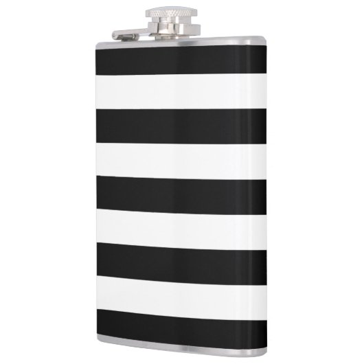 Flasques Bandes noires et blanches, Motif rayé, Lignes (Gauche)