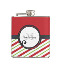 Bandes Rouges Et Vertes Avec Monogramme En Cercle