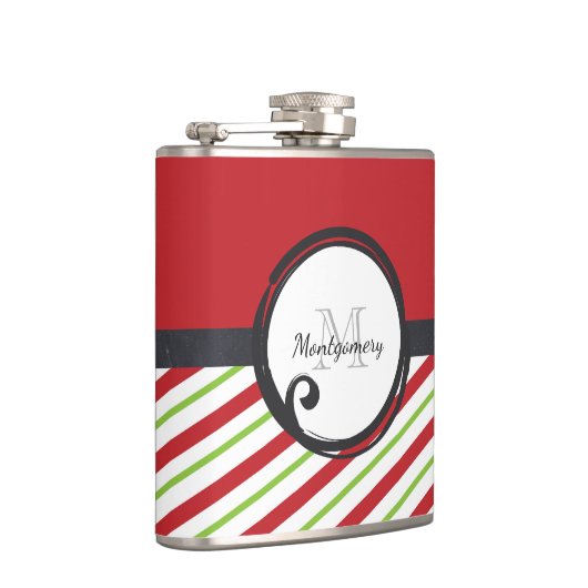 Flasques Bandes Rouges Et Vertes Avec Monogramme En Cercle (Droite)