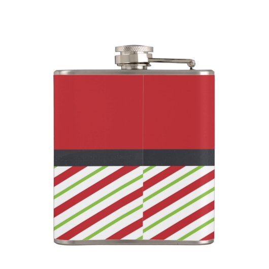 Flasques Bandes Rouges Et Vertes Avec Monogramme En Cercle (Dos)