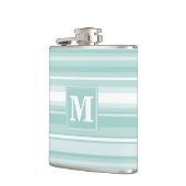 Flasques Bandes vertes de menthe monogramme (Gauche)