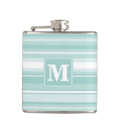 Flasques Bandes vertes de menthe monogramme (Devant)