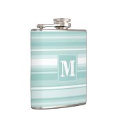 Flasques Bandes vertes de menthe monogramme (Droite)