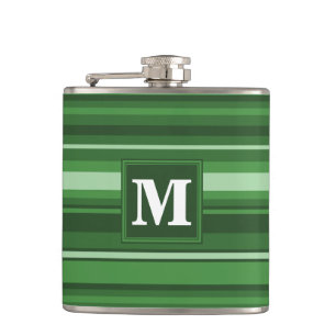Flasques Bandes vertes monogrammes