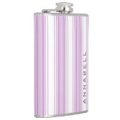 Flasques Bandes verticales violettes et blanches nom person (Droite)