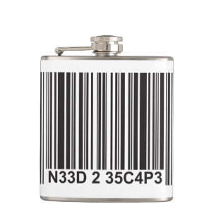 Flasques Barcode Leetspeak - Besoin d'échapper