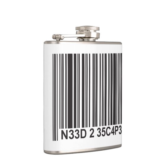 Flasques Barcode Leetspeak - Besoin d'échapper (Droite)