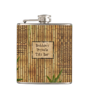 Flasques Barre privée de Tiki avec votre nom là-dessus