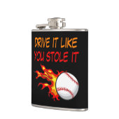 Flasques Baseball Brûlant dans les Flammes avec Citation Dr (Gauche)