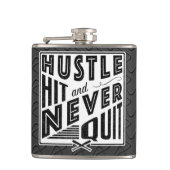 Flasques Baseball Hustle, Hit & Never Quitter Flask Hip (Devant)