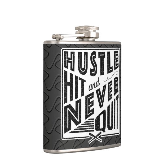 Flasques Baseball Hustle, Hit & Never Quitter Flask Hip (Droite)
