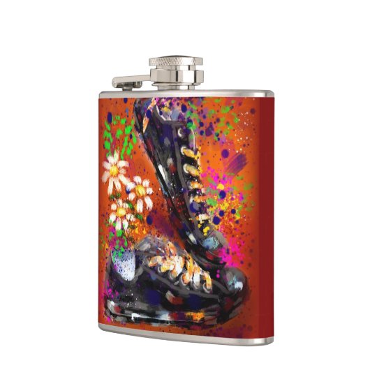 Flasques Baskets et marguerites Impressionniste Orange Blan (Gauche)