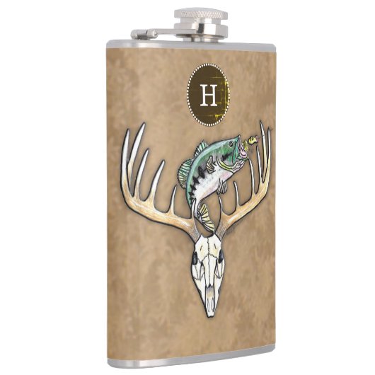 Flasques Basse à sauter Gros Rack Cerf Crâne (Droite)