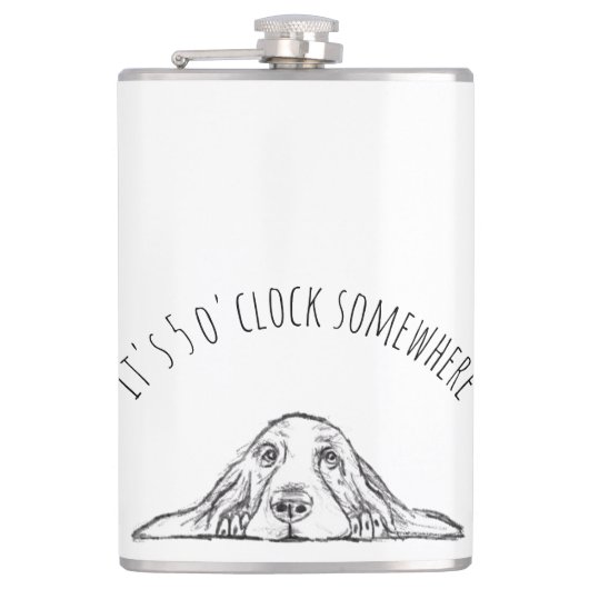 Flasques basset blanc (Devant)