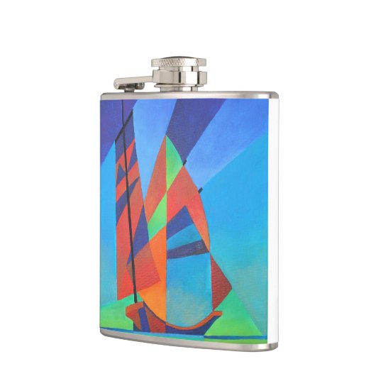 Flasques Bateau Abstrait Art Junk contre Deep Blue Sky (Gauche)