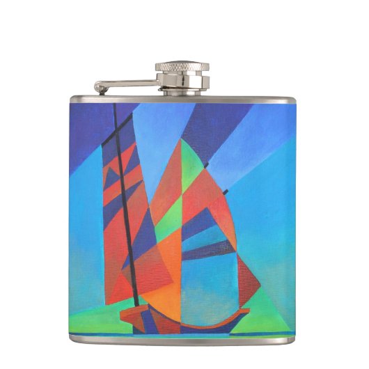 Flasques Bateau Abstrait Art Junk contre Deep Blue Sky (Devant)