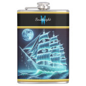 Flasques Bateau Pirate Enchanté Voile Sous Lune Fluante (Devant)