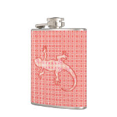 Flasques Batik tribal Gecko - corail rose et crème (Gauche)