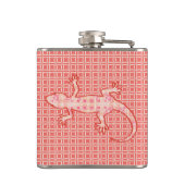 Flasques Batik tribal Gecko - corail rose et crème (Dos)