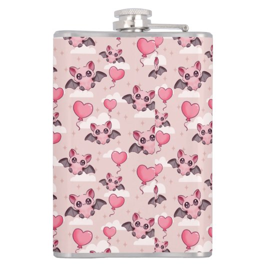 Flasques Bats et coeurs roses mignons (Dos)