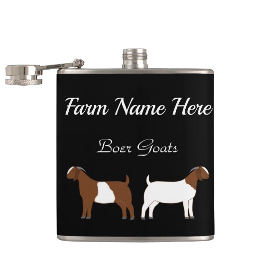 Flasques Batterie de chèvres Boer personnalisée Noir (Ouvert)