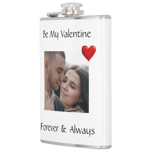 Flasques Be My Valentine Flask Custom Vinyl Wrap with Photo (Gauche)
