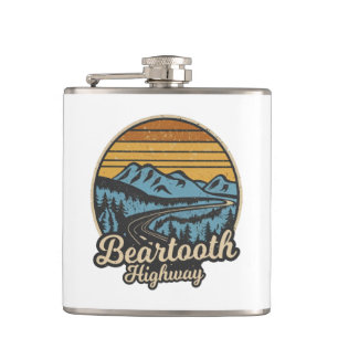 Flasques Beartooth Highway Montana Wyoming Retro