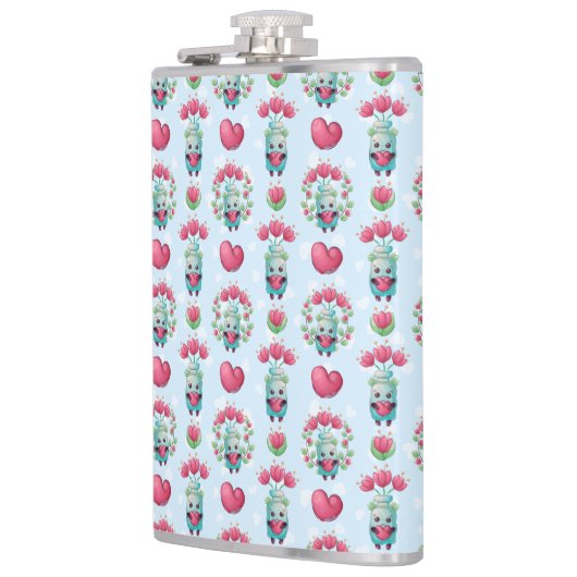 Flasques Beau Floral Mason Jar Hearts Motif (Gauche)