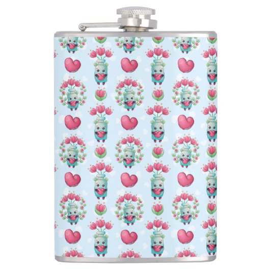 Flasques Beau Floral Mason Jar Hearts Motif (Devant)