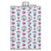 Flasques Beau Floral Mason Jar Hearts Motif (Dos)