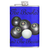 Flasques Beau logo de Bowls de pelouse, (Devant)