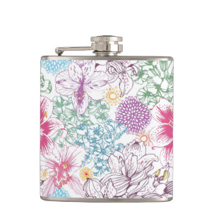 Flasques Beau motif avec les fleurs colorées