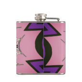 Flasques Beau motif de teinte violet rose bébé monogramme (Dos)