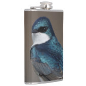 Flasques Beau oiseau chevalier en hirondelle d'arbre sur fi (Droite)