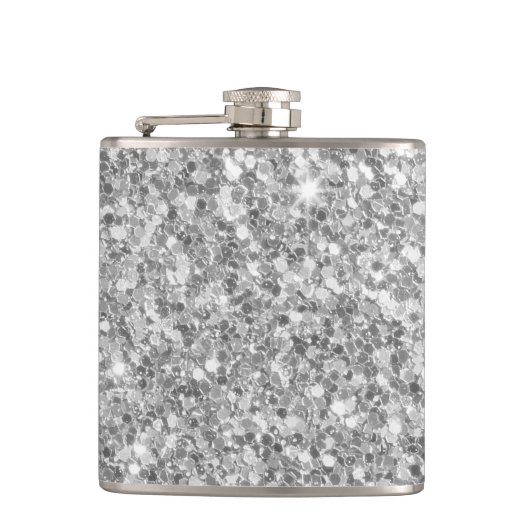 Flasques Beau Parties scintillant argenté brillant Motif (Devant)