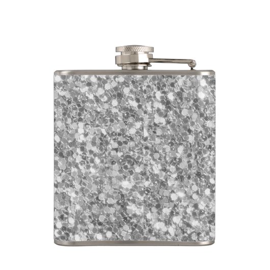 Flasques Beau Parties scintillant argenté brillant Motif (Dos)