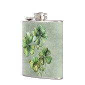 Flasques Beau Shamrock d'aquarelle verte (Gauche)