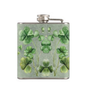 Flasques Beau Shamrock d'aquarelle verte (Dos)