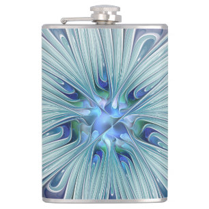 Flasques Beauté florale Abstraite moderne Blue Pastel Flowe