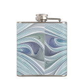 Flasques Beauté florale Abstraite moderne Blue Pastel Flowe (Dos)