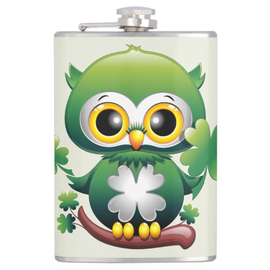 Flasques Bébé Hibou Mignon St Patrick Dessin Animé (Devant)