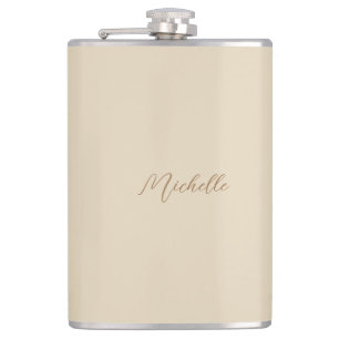 Flasques Beige Classic Professional Nom manuscrit