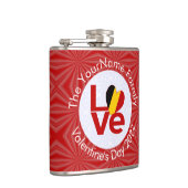 Flasques Belgique Red LOVE Drapeau personnalisé (Droite)